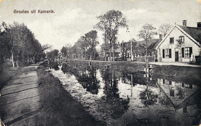 10831 Gezicht op de Kamerikse Wetering te Kamerik, uit het zuiden, met links de B en rechts de A.N.B. De straatnaam B ...